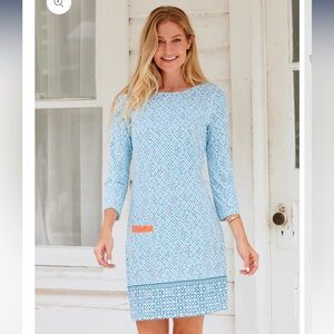 CABANA LIFE Mini Shift Dress SPF50 Sag Harbor Blue Blue Size S Small $134 NWT